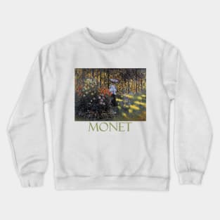 Woman with a Parasol in a Garden in Argenteuil by Claude Monet Crewneck Sweatshirt